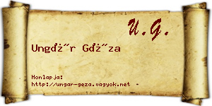 Ungár Géza névjegykártya