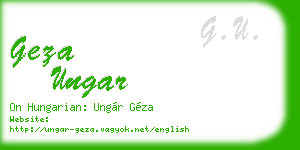 geza ungar business card